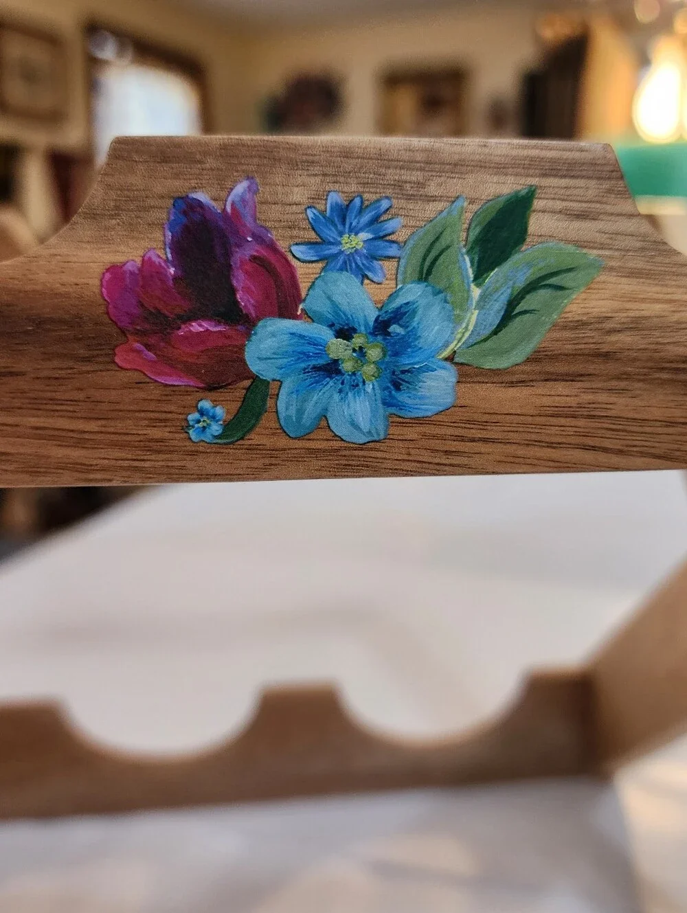 Pioneer Woman Acacia Wood Folding Wine Rack Spring Bouquet 14” Collapsing 14